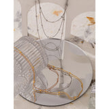 Stainless Steel Layered Necklace for Women Metal 14K Plated Choker