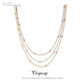 Stainless Steel Layered Necklace for Women Metal 14K Plated Choker