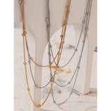Stainless Steel Layered Necklace for Women Metal 14K Plated Choker