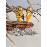Stainless Steel Conch Charm Stud Earrings Titanium