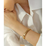 Geometric CZ Bangle 18k Stainless Steel Bracelet
