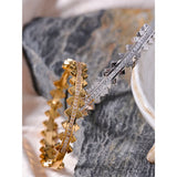 Geometric CZ Bangle 18k Stainless Steel Bracelet