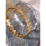 Geometric CZ Bangle 18k Stainless Steel Bracelet