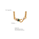Snake Head CZ Stainless Steel Chain Gold Necklace 18K Plated
