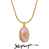 Pink Butterfly Pendant Necklace for Women