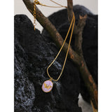 Pink Butterfly Pendant Necklace for Women