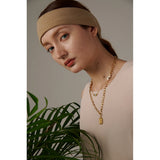 Portrait Head Pendant Necklace Stainless Steel Eye Chain Double Layered Jewelry