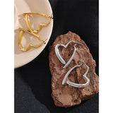 Minimalist Stainless Steel Heart Love Hoop Earrings