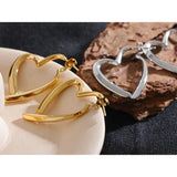 Minimalist Stainless Steel Heart Love Hoop Earrings