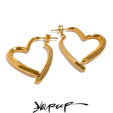 Minimalist Stainless Steel Heart Love Hoop Earrings
