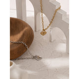 Romantic Heart Lock Pendant Stainless Steel Necklace for Women