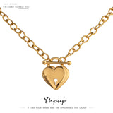 Romantic Heart Lock Pendant Stainless Steel Necklace for Women