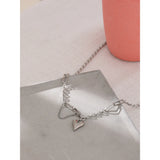 Romantic Heart Pendant Necklace High Stainless Steel 18K Metal Texture Choker