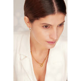 Romantic Heart Pendant Necklace High Stainless Steel 18K Metal Texture Choker