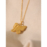 Romantic Pearls Butterfly Pendant Necklace Charm
