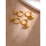 CZ Hoop Earrings Stainless Steel Huggie Jewelry for Women