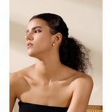 Round Simulated Pearls Stud Earrings Stainless Steel Jewelry Women Gift