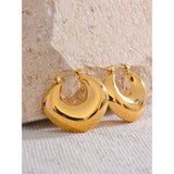 PVD Texture Hoop Earrings for Women