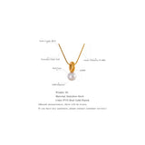 Shell Pearls Pendant Stainless Steel Golden Necklace Charm High Jewelry