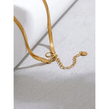 Double Layer Water Drop Pendant Necklace - 18k Stainless Steel Jewelry