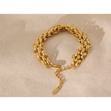Stainless Steel 18k Cuban Chain Bracelet Bangle