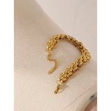 Stainless Steel 18k Cuban Chain Bracelet Bangle
