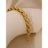 Stainless Steel 18k Cuban Chain Bracelet Bangle