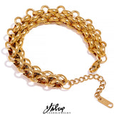 Stainless Steel 18k Cuban Chain Bracelet Bangle