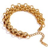 Stainless Steel 18k Cuban Chain Bracelet Bangle