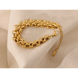 Stainless Steel 18k Cuban Chain Bracelet Bangle