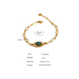 Stainless Steel African Turquoise Chain Bracelet for Women