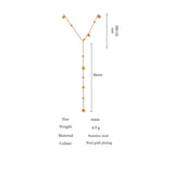 Stainless Steel Bead Pendant Necklace Minimalist Metal Collar Jewelry