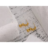 Stainless Steel Bead Stud Earrings for Women High 18K Metal Geometric Jewelry