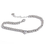 Stainless Steel Heart Charm Bracelet Bangle for Women