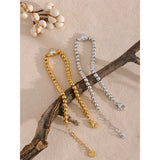 Stainless Steel Heart Charm Bracelet Bangle for Women