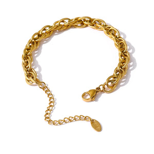 Golden Stainless Steel Chain Bracelet Women 18K Plated Charm Summer Jewelry