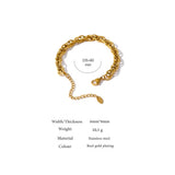 Golden Stainless Steel Chain Bracelet Women 18K Plated Charm Summer Jewelry