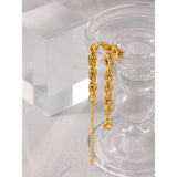 Golden Stainless Steel Chain Bracelet Women 18K Plated Charm Summer Jewelry