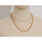 Stainless Steel Layered Necklace Set for Women