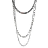 Stainless Steel Layered Necklace Set for Women