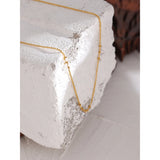 Delicate CZ Stainless Steel Chain Necklace 18K Plated Golden Collar Party Gift