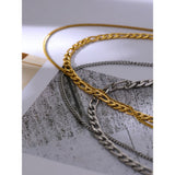 Stainless Steel Chain Necklace Double Layered Jewelry for Women