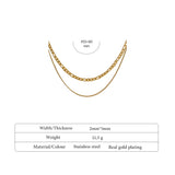 Stainless Steel Chain Necklace Double Layered Jewelry for Women
