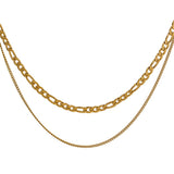 Stainless Steel Chain Necklace Double Layered Jewelry for Women