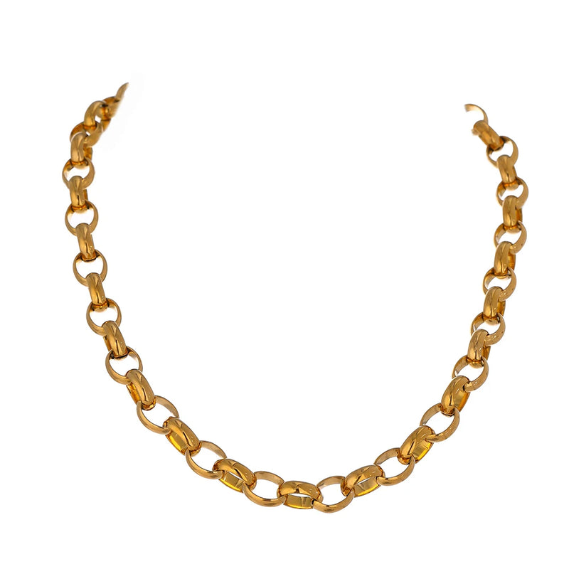 Stainless Steel Chain Necklace Statement Texture Metal Collar Charm Jewelry