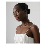 Stainless Steel Chain Necklace Statement Texture Metal Collar Charm Jewelry