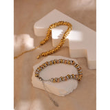 Stainless Steel Thick Chain Bangle Bracelet for Girls