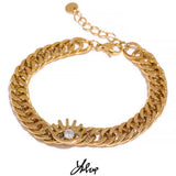 Golden Eye Chain Bracelet Bangle for Women