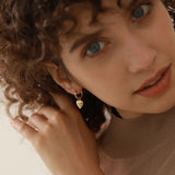 Stainless Steel Charm Eye Heart Drop Earrings Jewelry Women 18k Plated