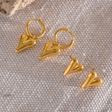 Heart Huggie Hoop Earrings Stainless Steel Charm Tarnish Jewelry